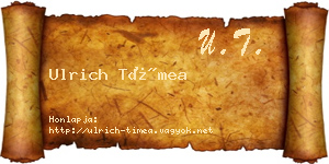 Ulrich Tímea névjegykártya