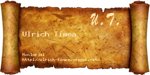 Ulrich Tímea névjegykártya